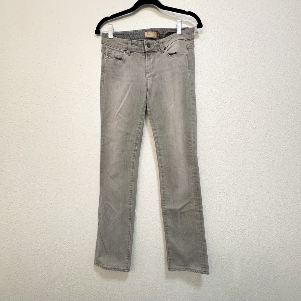 Paige light wash gray denim jeans straight leg